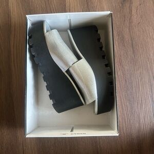 Black and Gray Platform Sandals